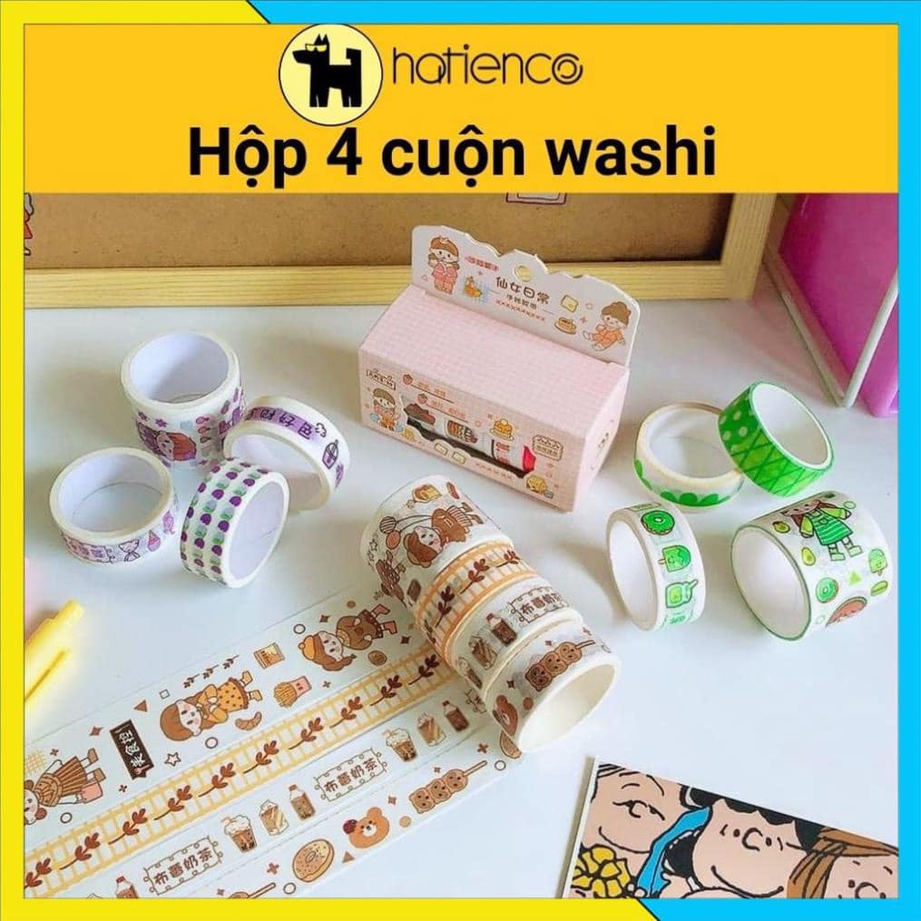 Hộp 4 cuộn băng dán sticker