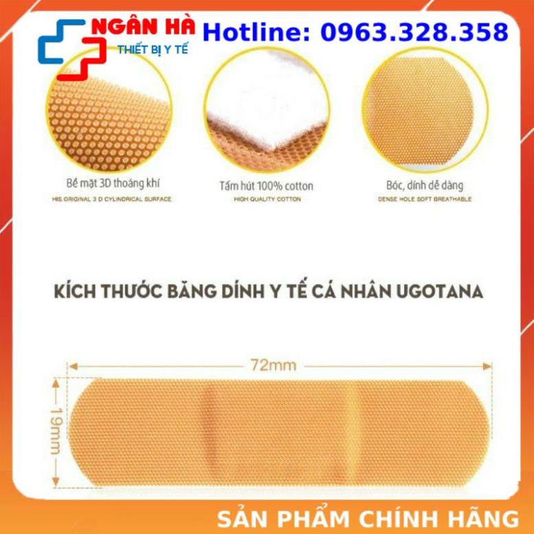 Băng dính cá nhân y tế ugotana, có giãn, không thấm nước, dễ gỡ bỏ, hộp 102 cái và 30 cái