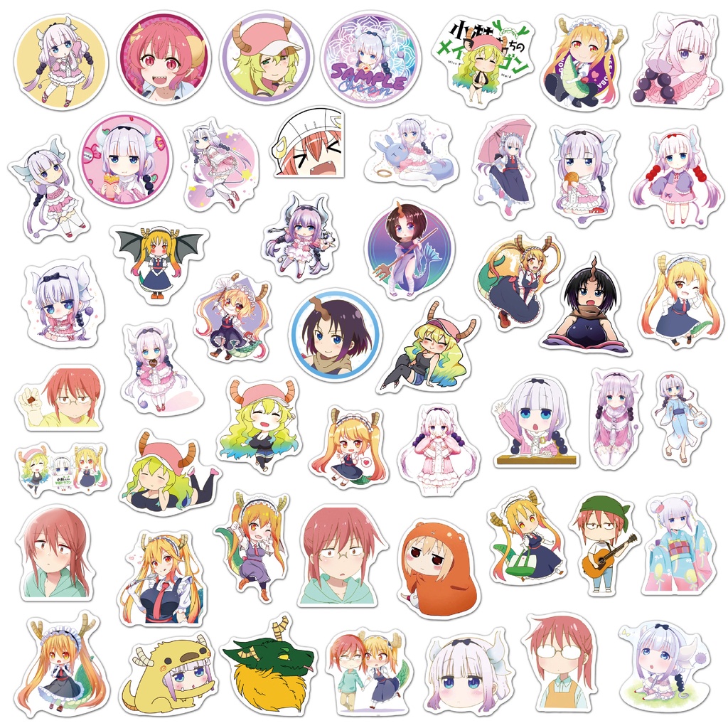 Bộ 50/25/10 Sticker Hoạt Hình Kobayashi's Dragon Maid Dán Ván Trượt Laptop Guitar