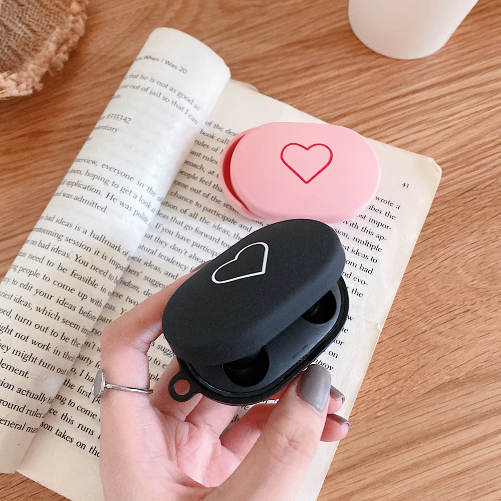 Vỏ Bảo Vệ Hộp Sạc Tai Nghe Không Dây Redmi Airdots Bằng Pc Cứng Hình Trái Tim Sáng Tạo