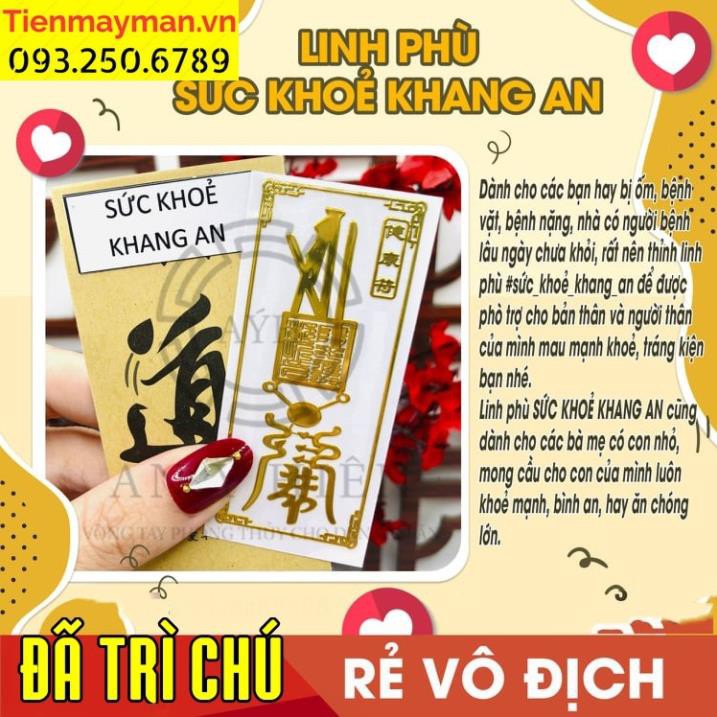 Miếng dán điện thoại phong thuỷ,Linh phù SỨC KHOẺ KHANG AN, mong cầu tránh bệnh tật, khoẻ mạnh, miếng dán điện thoại đẹp