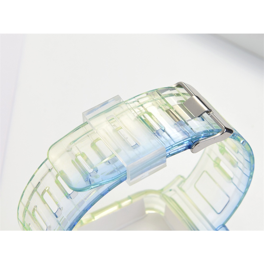 Ốp Silicone Trong Suốt Màu Gradient Cho Apple Watch Series 7 6 SE 5 4 3 2 1 iwatch 38mm 40mm 41mm 42mm 44mm 45mm