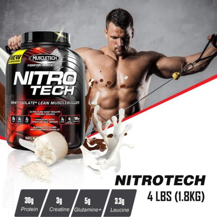 Sữa tăng cơ NITROTECH WHEY ISOLATE - Bổ sung Protein chất lượng cao (4LBS)