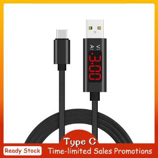 Ready Stock LCD Display 3A Quick Charge 3.0 Micro Type-C Lightning USB Charging Cable Screen Voltage