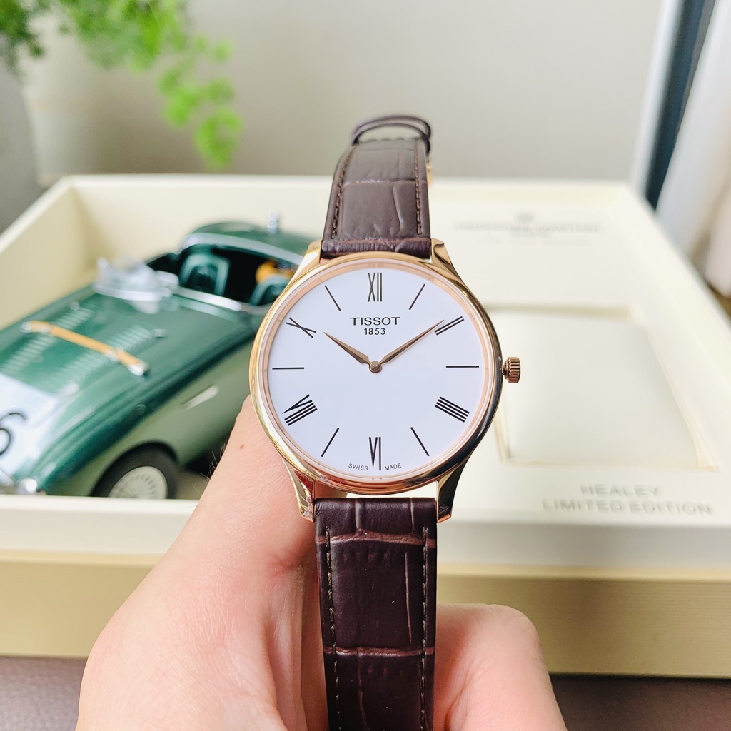 Đồng hồ nam chính hãng Tissot Tradition 5.5 Rose - T063.409.36.018.00 - Máy Quartz pin - Kính Sapphire - Dây da
