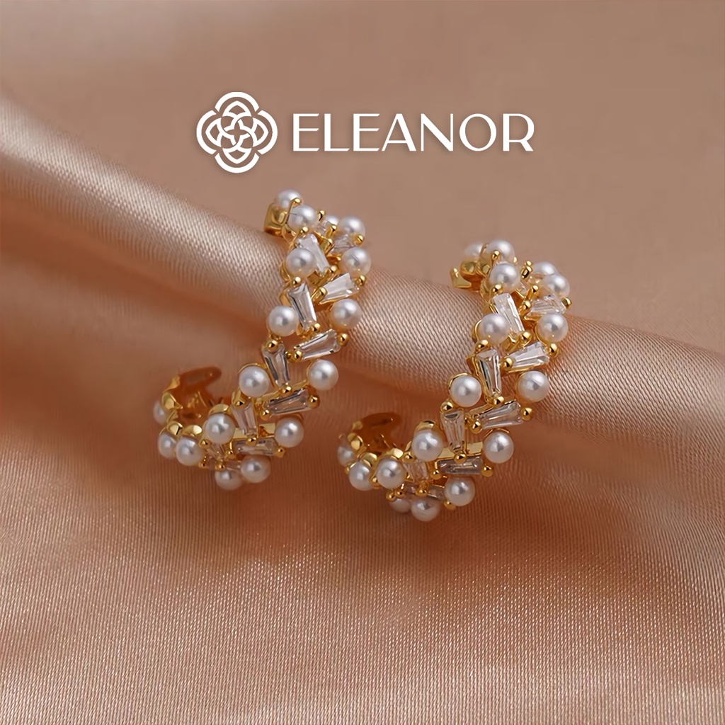 Bông Tai Nữ Eleanor Đính Ngọc Trai Nhân Tạo Hạt Nhỏ và Pha Lê Xinh Xắn, Sang Trọng - SP003080