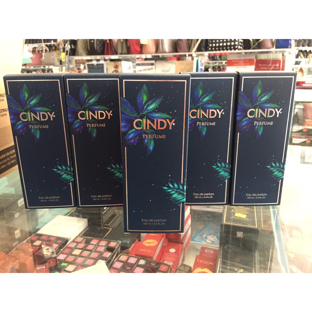 NƯỚC HOA CINDY CHAI 100 ML MÀU XANH ĐEN CHAI TRỤ TO