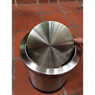 THÙNG RÁC INOX TRÒN NẮP LẬT