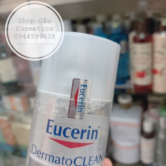 Nước tẩy trang 3 trong 1 Eucerin DermatoClean Micellar Cleansing Fluid 125ml.