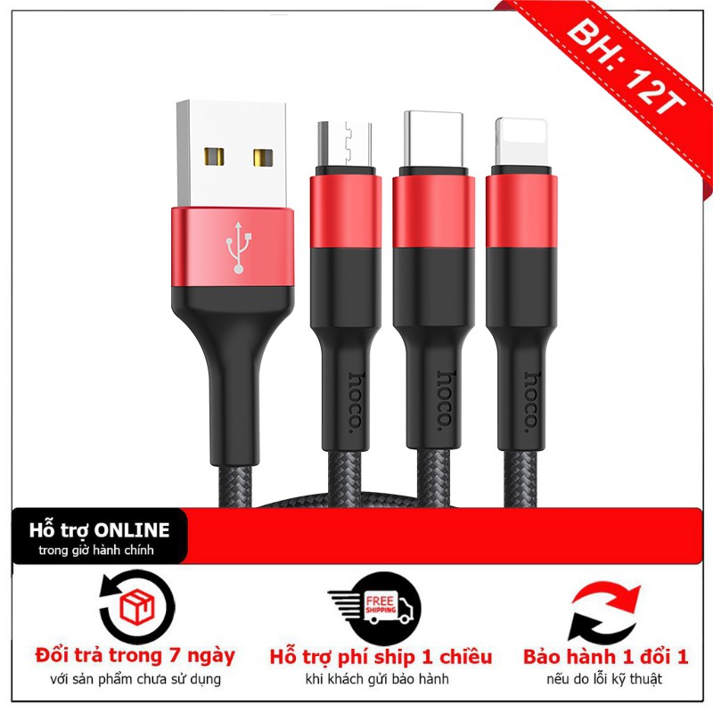 Dây sạc nhanh type c bọc dù siêu bền hoco x26 , sạc nhanh 3.0 , hàng chính hãng , dây dù chống đứt, siêu bền