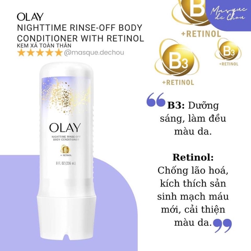 Kem xả body Olay Rinse off Body Conditioner 236ml