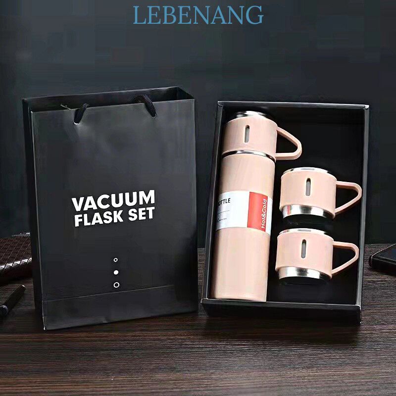 Bình nước giữ nhiệt, Bình Giữ Nhiệt Cao Cấp 500ML Lõi Inox Cao Cấp Tặng Kèm 2 Cốc FullBox làm quà tặng