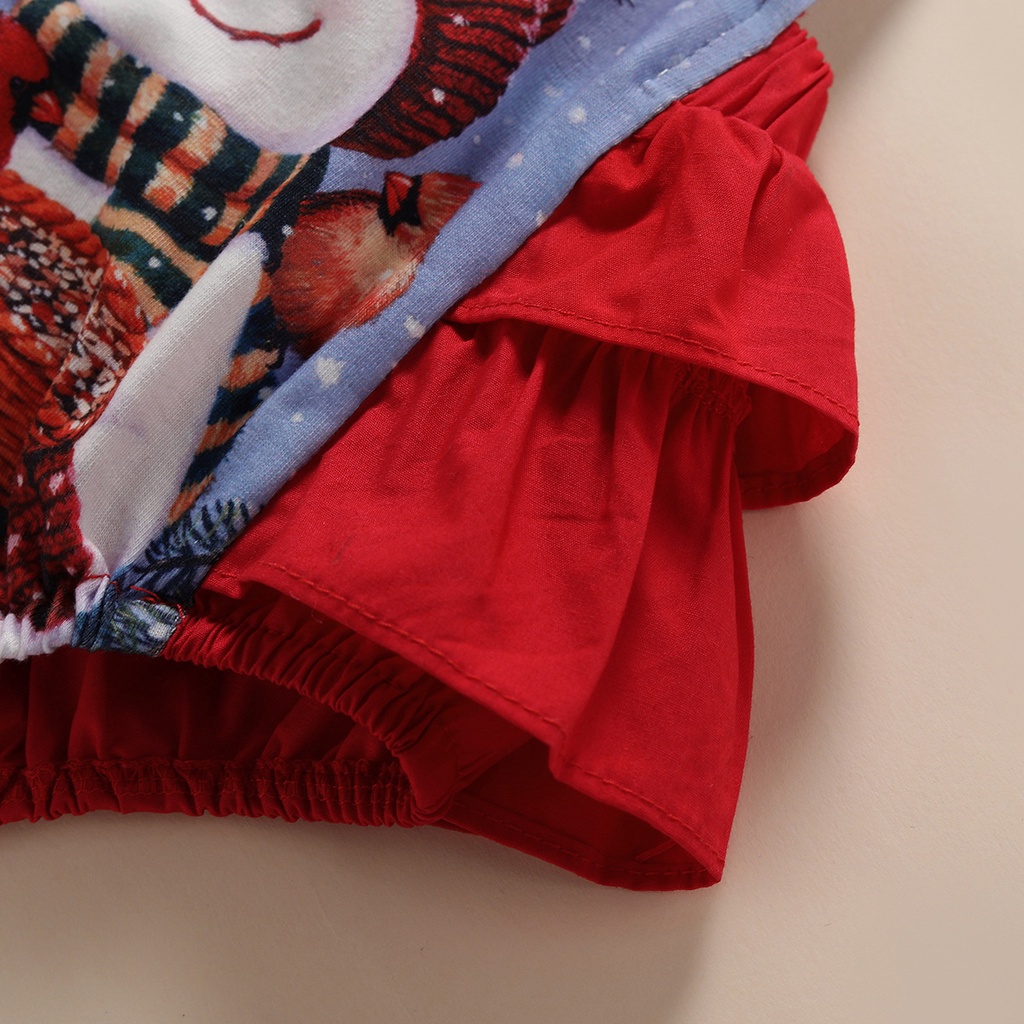 Bộ Áo Liền Quần Hở Lưng Phong Cách Giáng Sinh Dễ Thương Cho Bé Gái