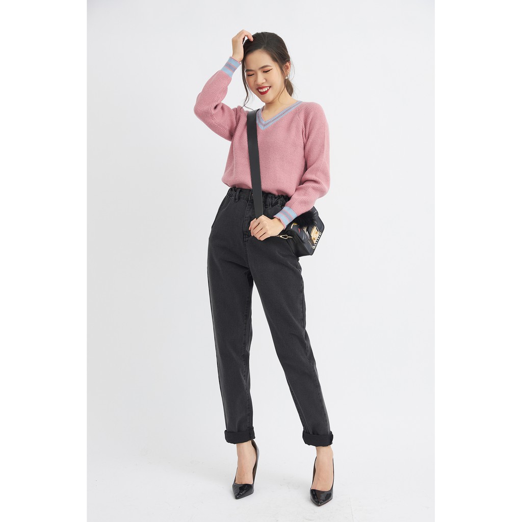 Quần jean nữ cạp chun trẻ trung 20AGAIN cá tính năng động QBA0062 | BigBuy360 - bigbuy360.vn