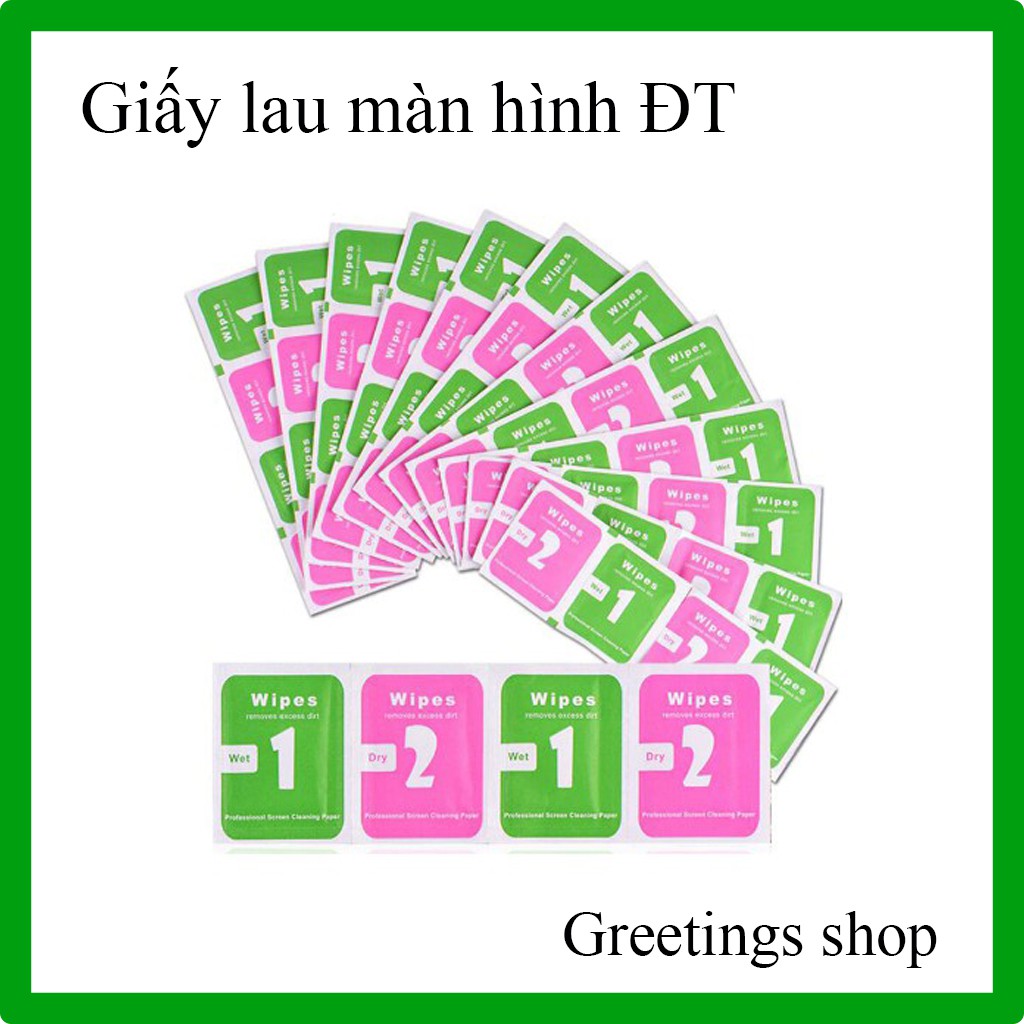 Giấy lau vệ sinh màn hình điện thoại, ipad, kính mắt (1lau ướt/2 lau khô) hỗ trợ lau sạch bụi bẩn