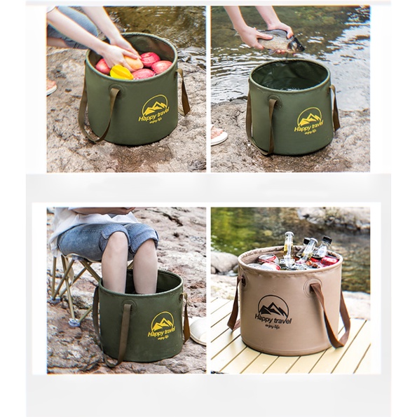 Xô Đựng Nước Sức Chứa Lớn Có Thể Gấp Gọn Tiện Dụng Cho Cắm Trại