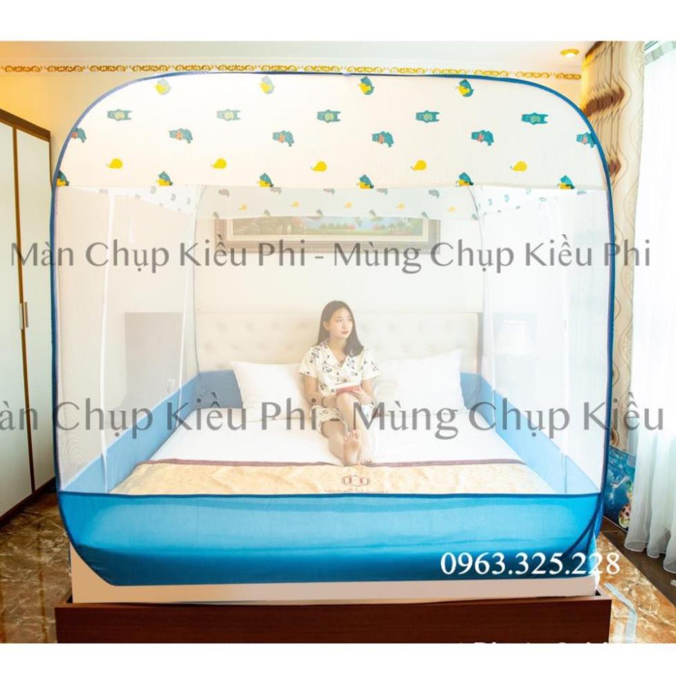 Màn chụp tự bung Kiều Phi - Mẫu Mùng Chụp &quot; HAI CHÂN VIỀN &quot; cao cấp nhất