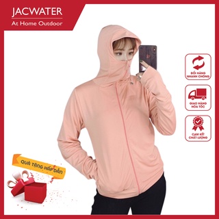 Áo chống nắng nữ 2 lớp dày dặn thun lạnh cản tia uv mặc được hai mặt JACWATER V420