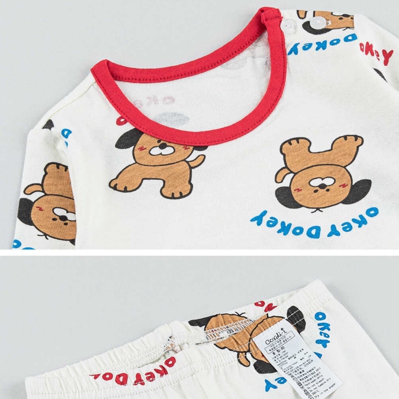 Bộ thu đông dài tay chú cún cho bé 10-21kg của Cordi-i Hàn quốc