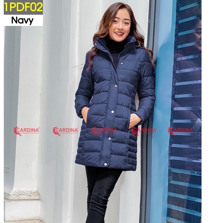 (XẢ HÀNG - HÀNG TREO) Áo phao nữ CARDINA dáng dài siêu nhẹ cao cấp, thiết kế sang trọng cho mùa đông