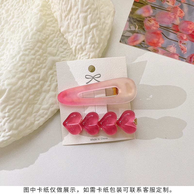 Kẹp Tóc Mái Bên Hình Trái Tim Ngọt Ngào Dễ Thương Thời Trang Mùa Hè