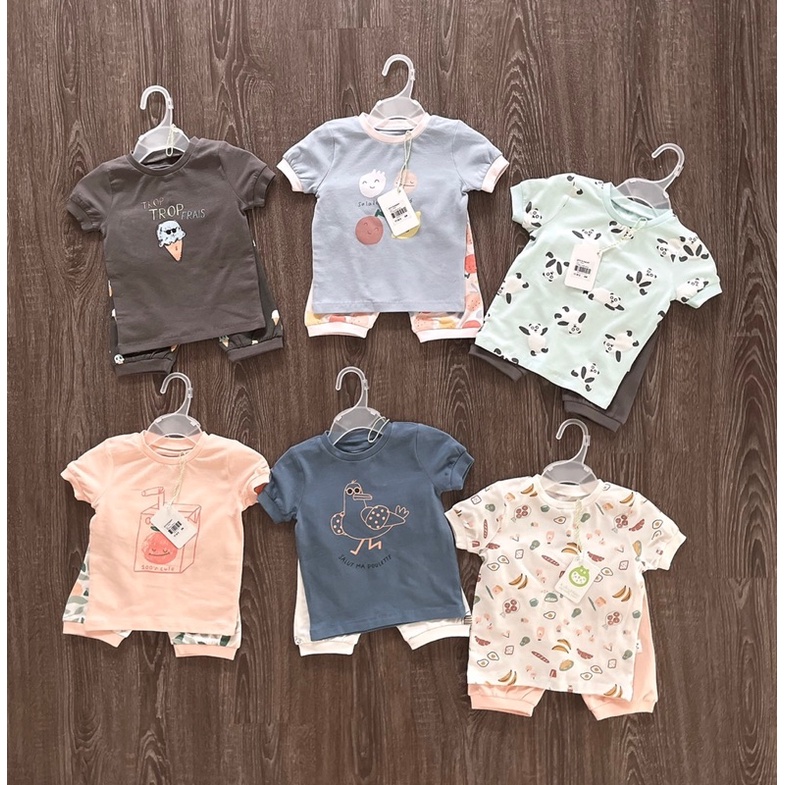 Bộ Gagou cotton organic cao cấp cho bé 1-24m