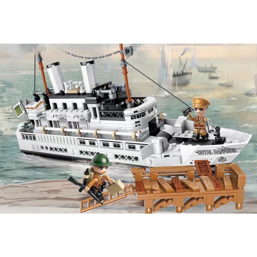 Bộ 455 Mô Hình Tàu Thuyền MOC WW2 Royal Daffodil
