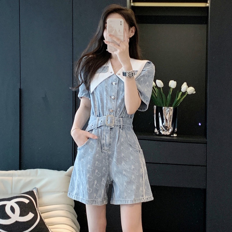 Áo liền quần Denim Thời Trang Mùa Hè Hàn Quốc 2022 Dành Cho Nữ | BigBuy360 - bigbuy360.vn