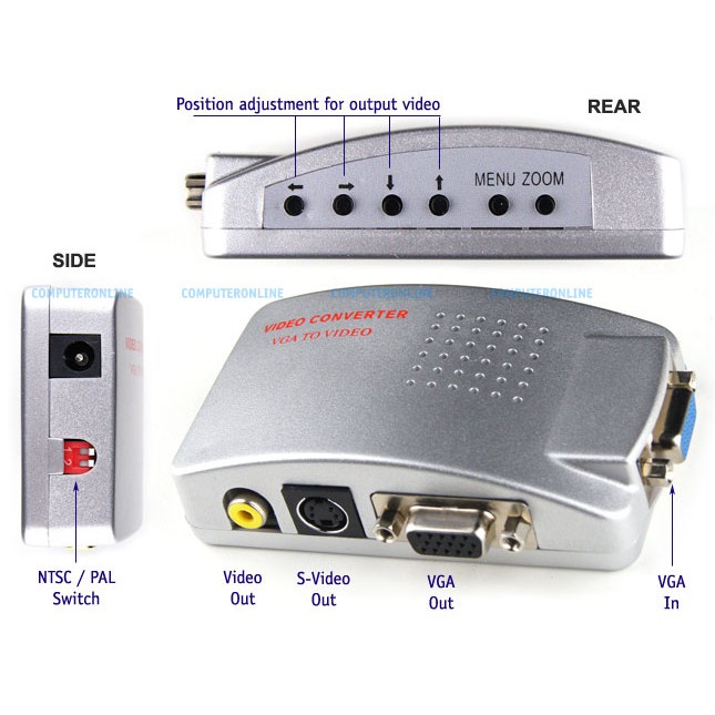 Bộ chuyển đổi VGA sang Video, Svideo VGA to AV - VGA to AV -DC301