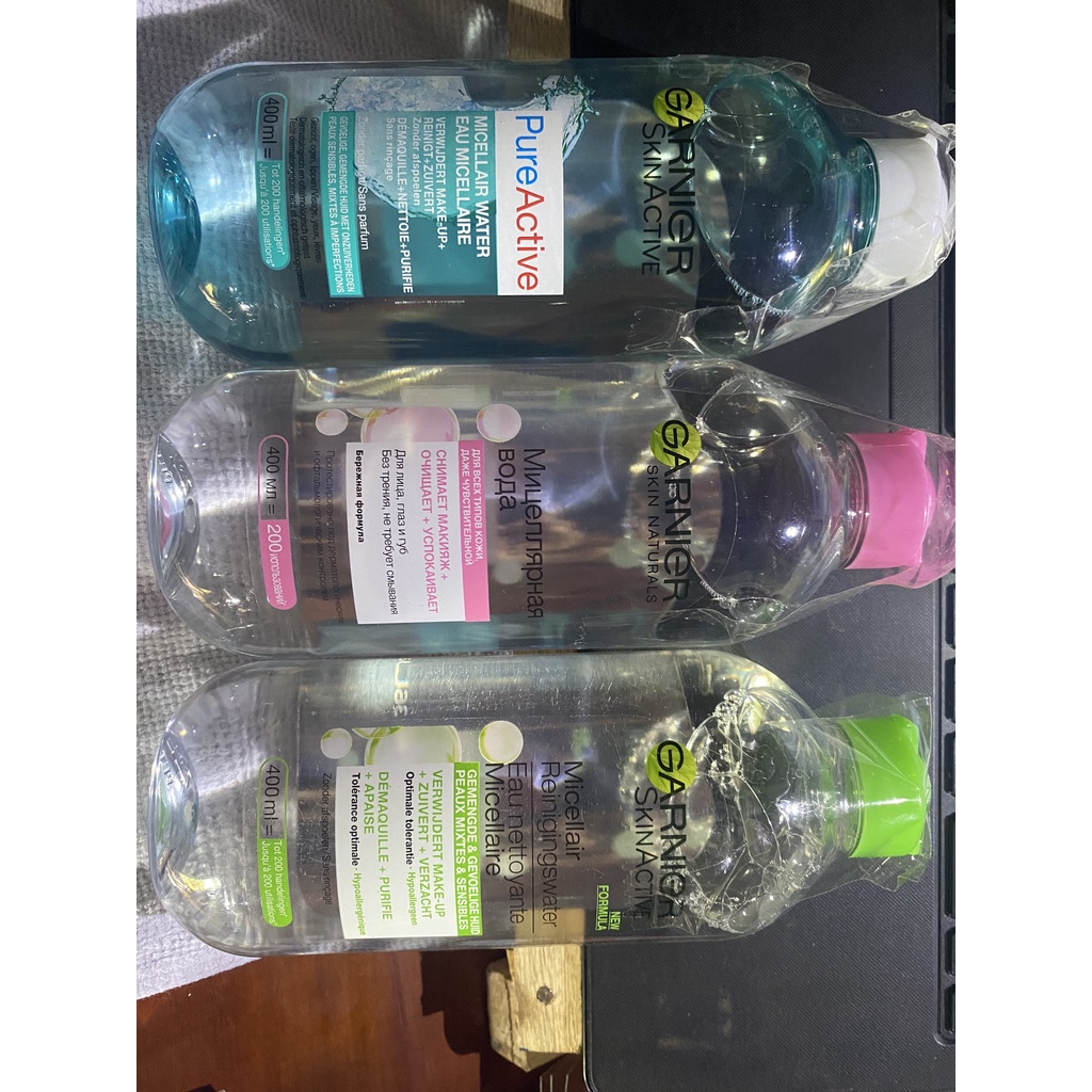 Nước tẩy trang Garnier da dầu mụn XANH/VÀNG/HỒNG 400ml | BigBuy360 - bigbuy360.vn