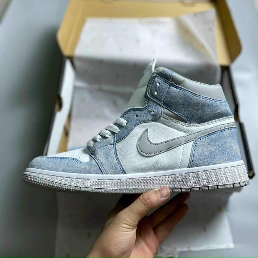 Giày thể thao Jordan xanh loang nước biển cổ cao, Giày JD1 high tie dye cao cổ nam nữ siêu hot Full Box Bill  -ZC