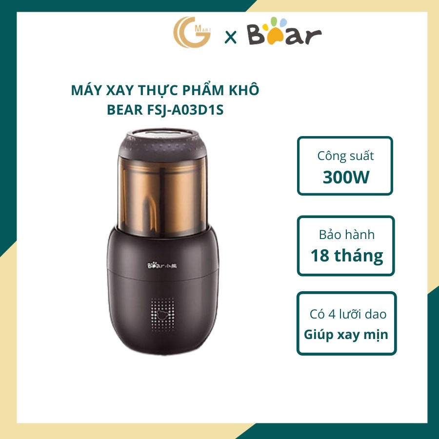 [Mã ELHAMS5 giảm 6% đơn 300K] Máy xay thực phẩm khô Bear FSJ- A03D1S chính hãng