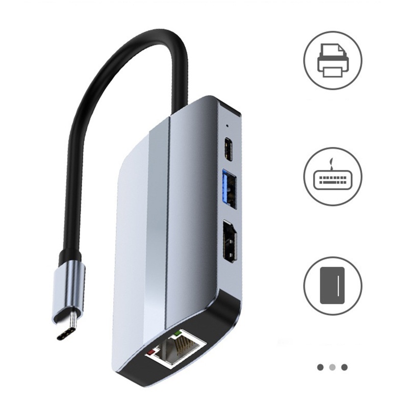 Bộ Chia Cổng USB Type C 5G Rj45 Bằng Hợp Kim Nhôm Chuyên Dụng
