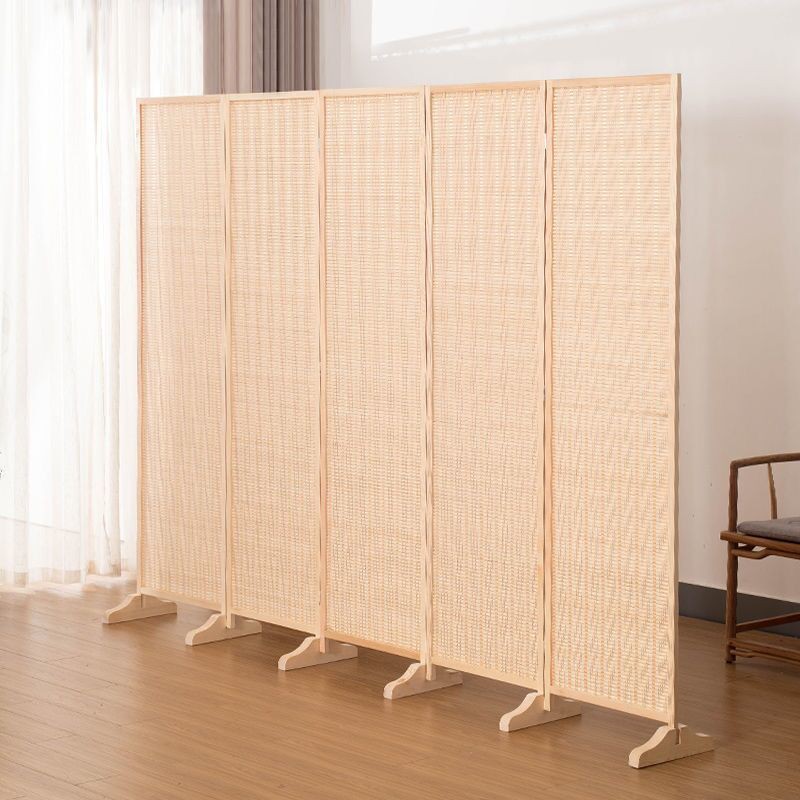 Vách ngăn bằng tre theo phong cách Trung Quốc gỗ rắn gấp đơn giản hiện đại phòng khách sạn tường lối vào màn hìn