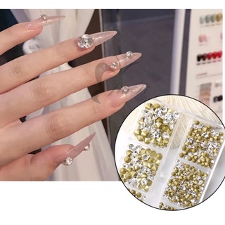 Đá chân nhọn trắng + bảy màu
