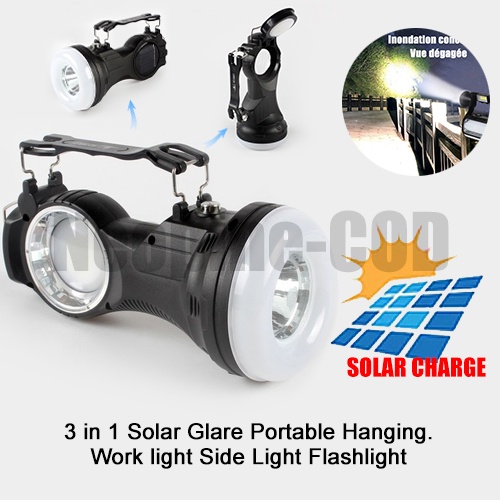 Đèn Pin led 3 Trong 1 Sử Dụng Năng Lượng Mặt Trời Có Thể Sạc Lại