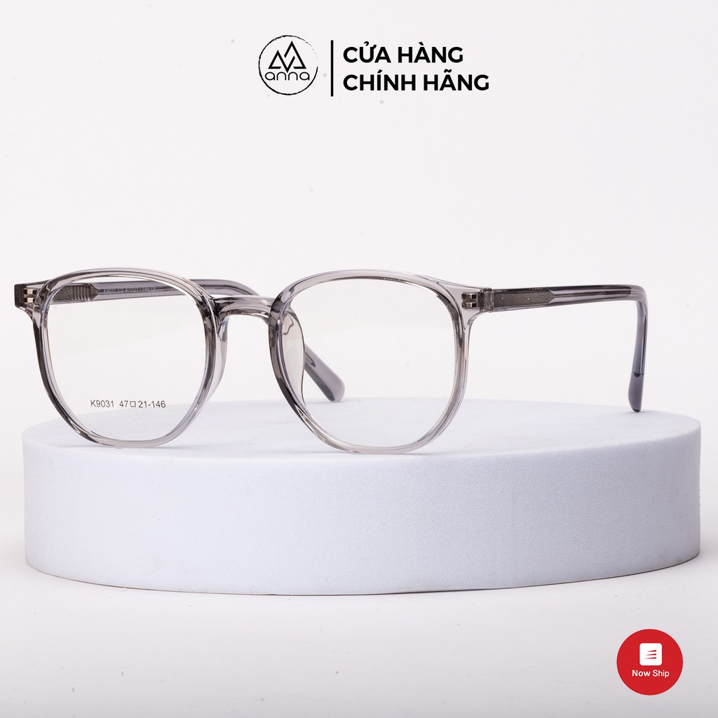 Gọng kính mắt thời trang chính hãng ANNA nam nữ dáng tròn gọng nhựa dẻo 380HQ032