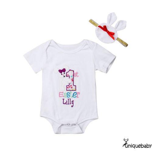 Set đồ liền thân + Băng đô cho bé gái sơ sinh