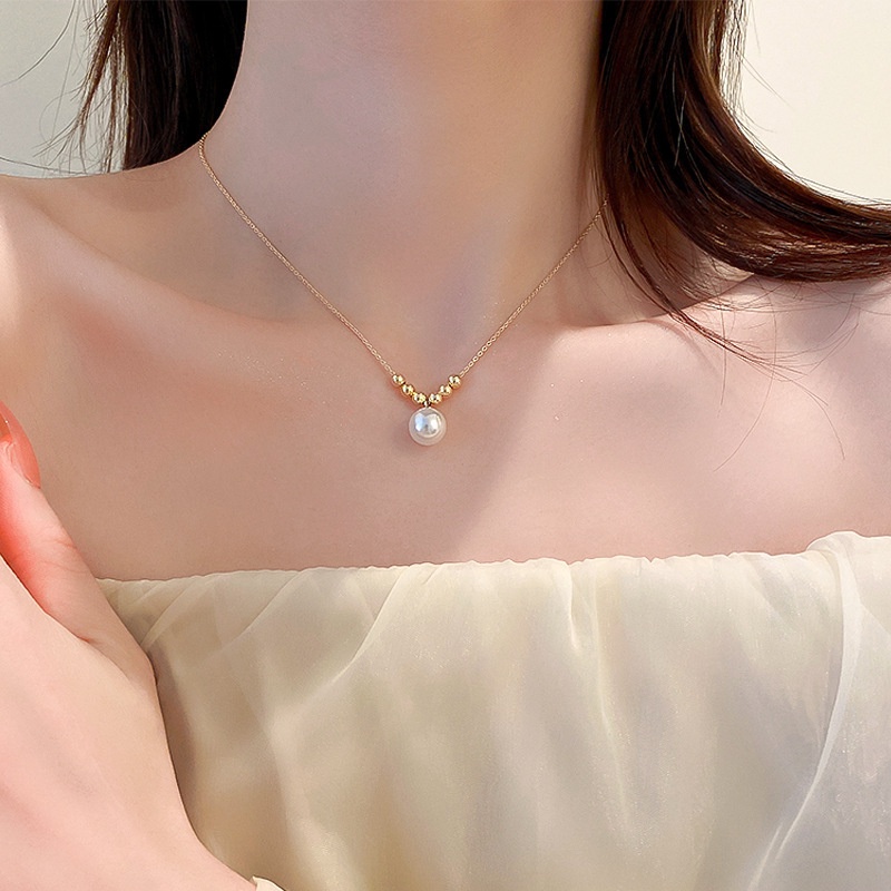 vòng cổ nữ đính hạt ngọc nhân tạo phong cách nhẹ nhàng