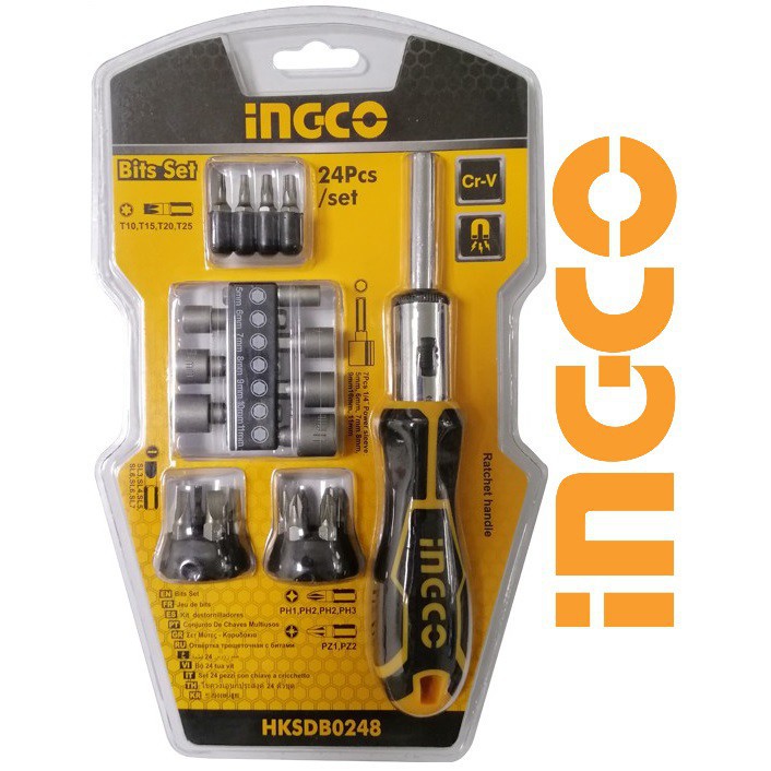 [INGCO] INGCO Bộ 24 công cụ tuốc nơ vít đa năng Bits Set HKSDB0248