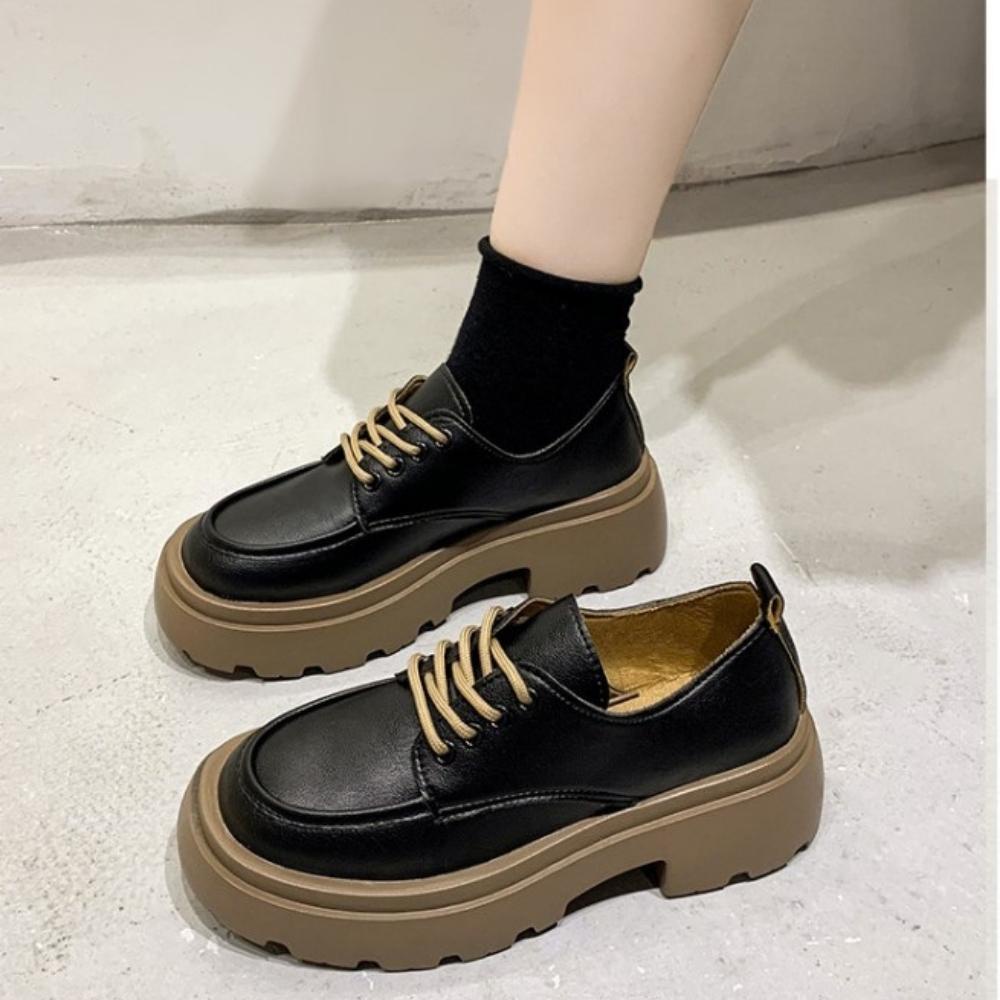 Giày đốc nữ thấp đế độn 4cm, Giày oxford  phong cách basic chất liệu da PU siêu xinh siêu bền MS 818 MIMI