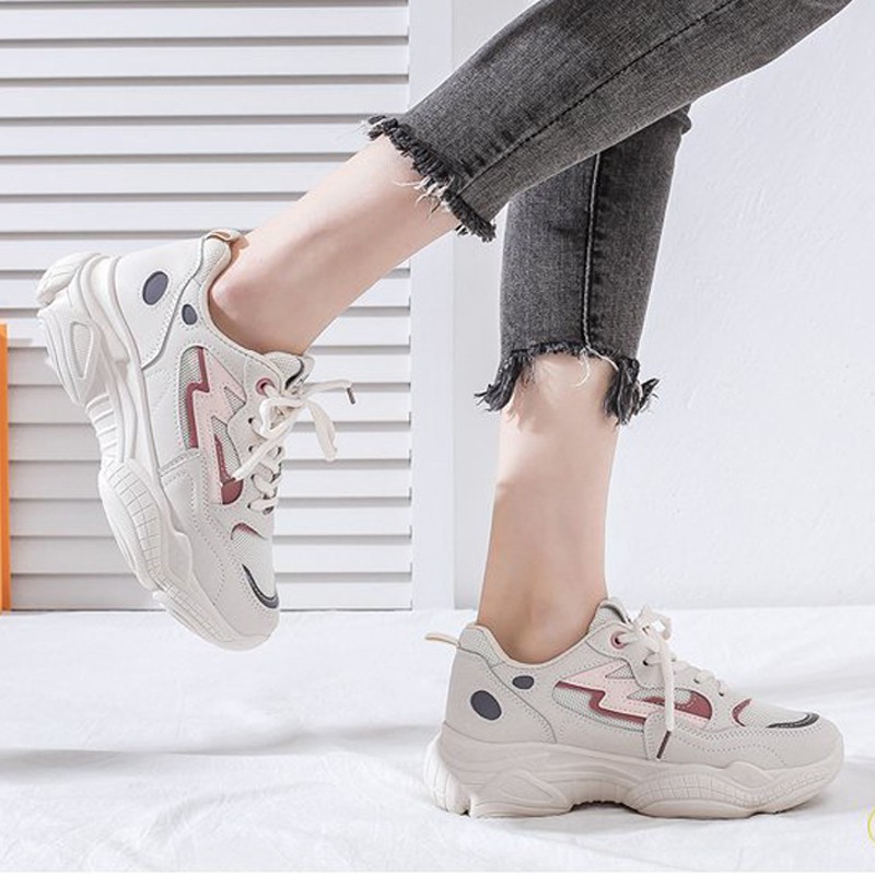 [Mã FAGREEN245 giảm tới 30K đơn 99K] Giày thể thao nữ Sneaker LIMOU độn đế 4 phân, phản quang phong cách Ulzzang | BigBuy360 - bigbuy360.vn