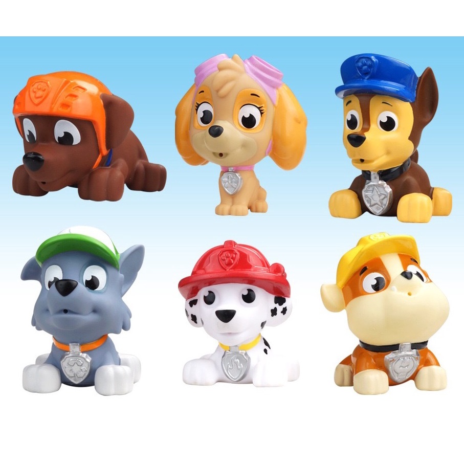 Bộ 6 Chú Chó Cứu Hộ Paw Patrol  Bằng Cao Su Có Hộp Đựng Xịn Xò Cho Bé