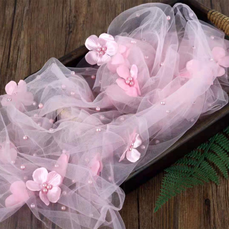 Chăn Lưới Trong Suốt Phối Hoa Dùng Làm Đạo Cụ Chụp Ảnh Cho Bé Sơ Sinh