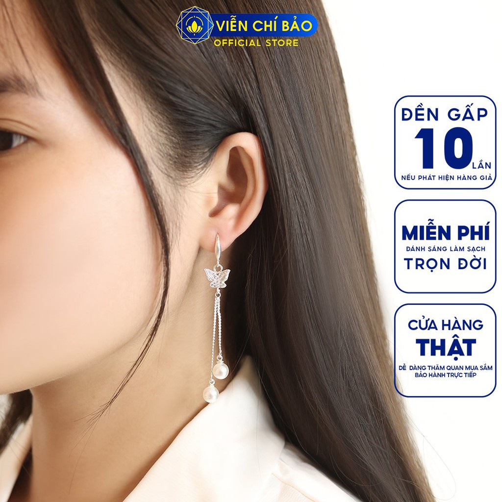 Bông tai bạc nữ Butterfly chất liệu bạc 925 thời trang phụ kiện trang sức nữ thương hiệu Viễn Chí Bảo B400083