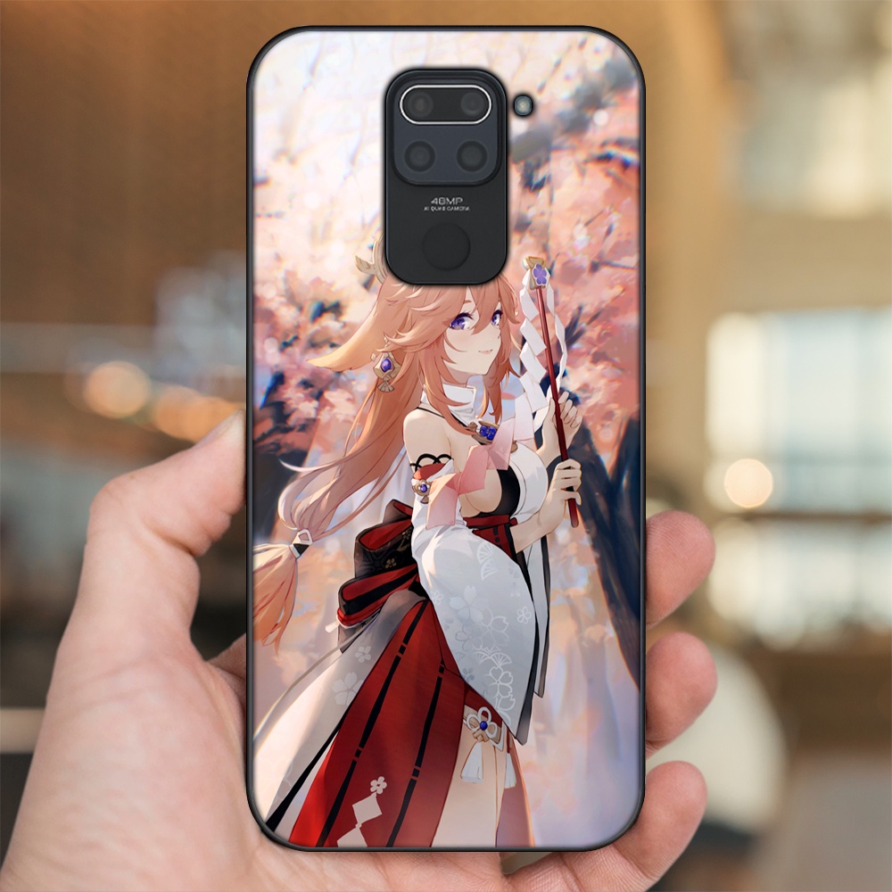 Ốp lưng Xiaomi Redmi Note 9 viền đen in hình Yae Miko Genshin Impact