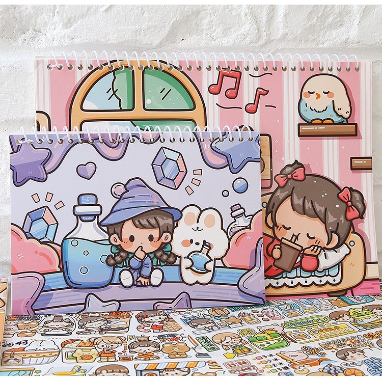 Sổ chiết STICKER lưu trữ Washi tiện lợi A4 - Tập giấy bìa cứng họa tiết DoDoJam đáng yêu size A5
