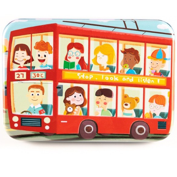 Đồ Chơi Xếp Hình Puzzle 120 Miếng Hộp Sắt - Xe Bus