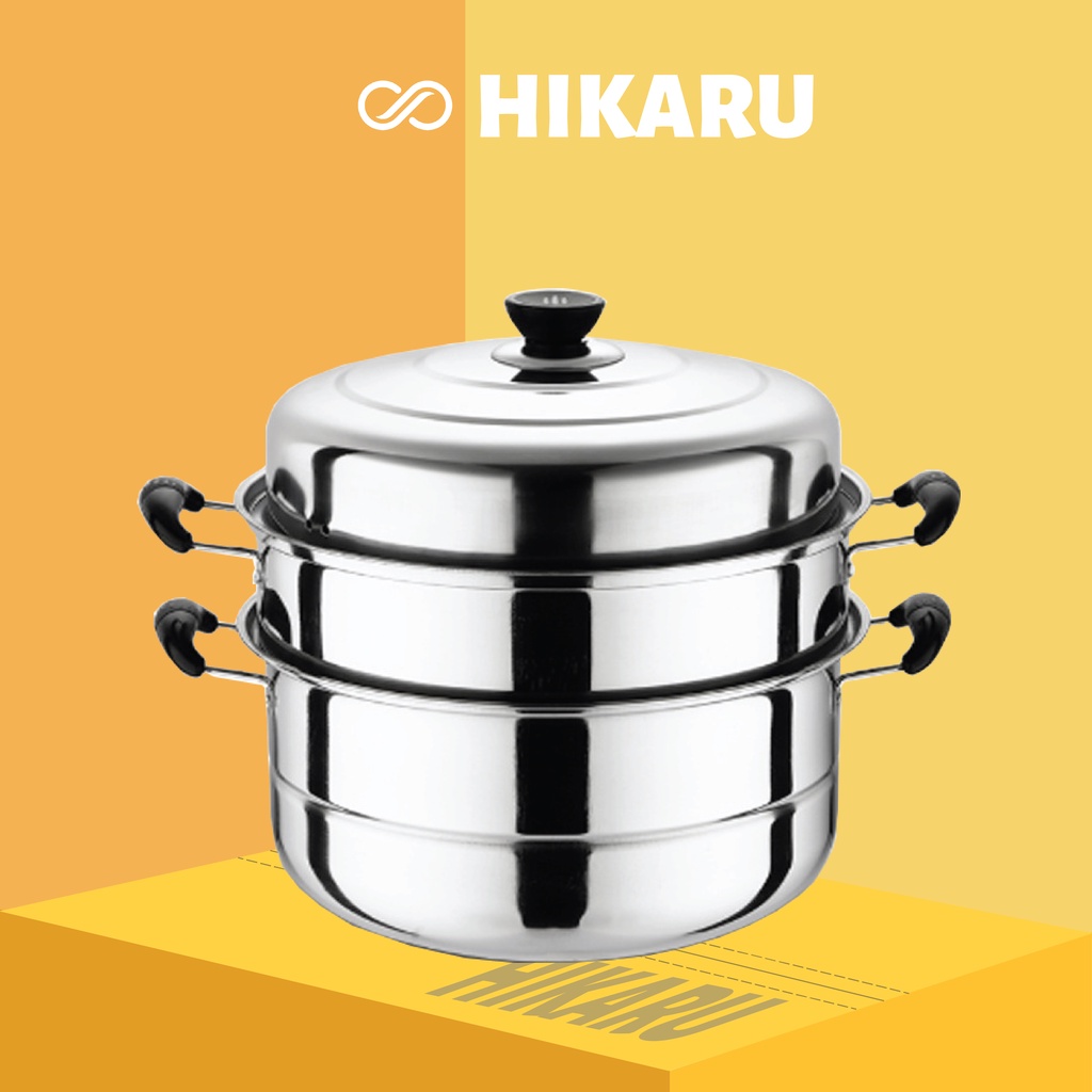 Nồi Hấp 2 Tầng 3 Tầng HIKARU, Nồi Hâp Inox Đa Năng_HK-NA-001_Hấp, Xửng Các Loại Đồ Ăn Trong Gia Đình