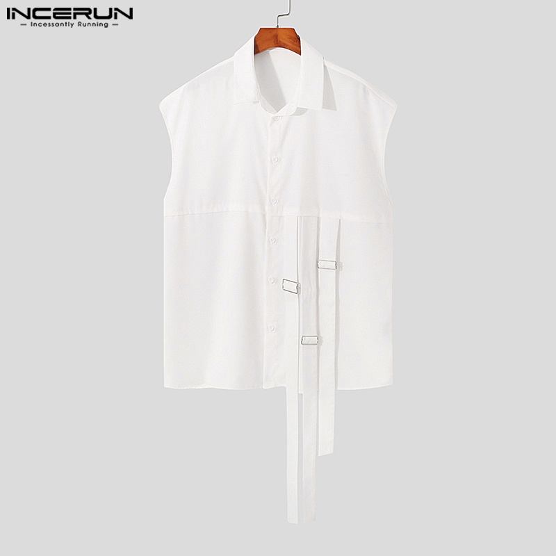 Áo ba lỗ Incerun cài nút thời trang cho nam